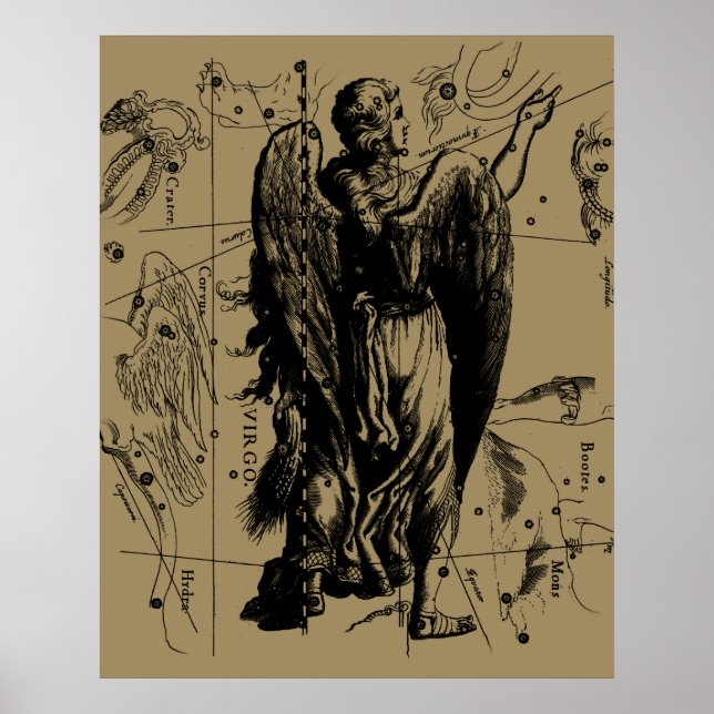 Virgo Constellation Hevelius 1690 Aug 23  Sept 22 Poster (Front)