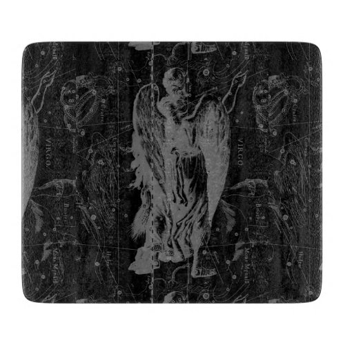 Virgo Constellation Hevelius 1690 on Black Cutting Board