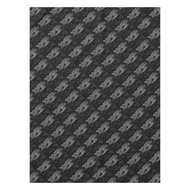 Virgo Constellation Hevelius 1690 on Black Tablecloth (Front)