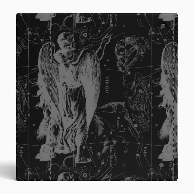 Virgo Constellation Hevelius 1690 Vintage 3 Ring Binder (Back)