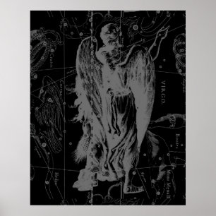 Virgo Constellation Hevelius 1690 Vintage Poster