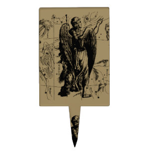Virgo Constellation Hevelius Etching Style Cake Topper