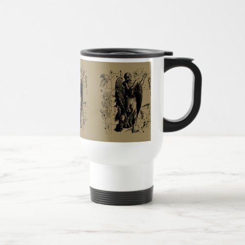 Virgo Constellation Hevelius Etching Style Travel Mug