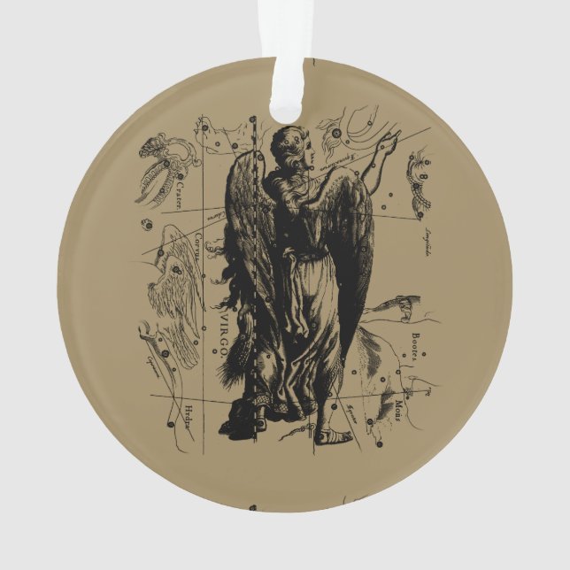 Virgo Constellation Vintage Hevelius 1690 Ornament (Back)