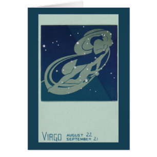 Virgo Constellation Vintage Zodiac Astrology Cards