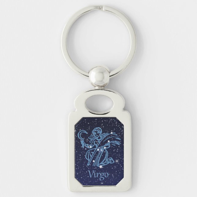 Virgo Constellation & Zodiac Sign with Stars Keychain (Front)
