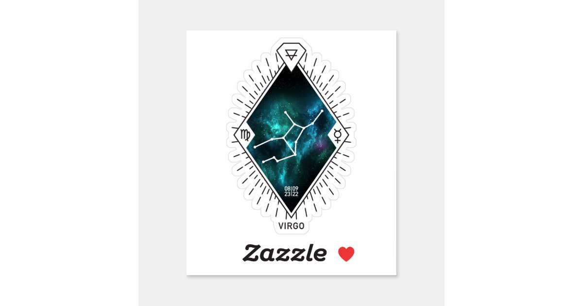 Virgo Constellation & Zodiac Symbol Sticker | Zazzle.com
