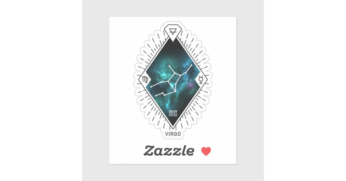 Virgo Constellation & Zodiac Symbol Sticker | Zazzle.com