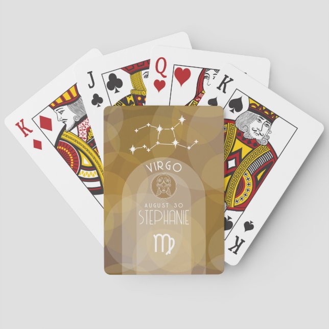 Virgo Custom Birthday Zodiac - Modern Design Poker Cards (Back)