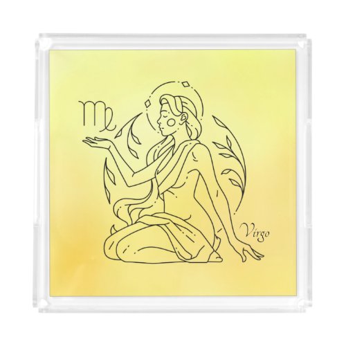 Virgo customize name 12 signs of the Zodiac Acrylic Tray