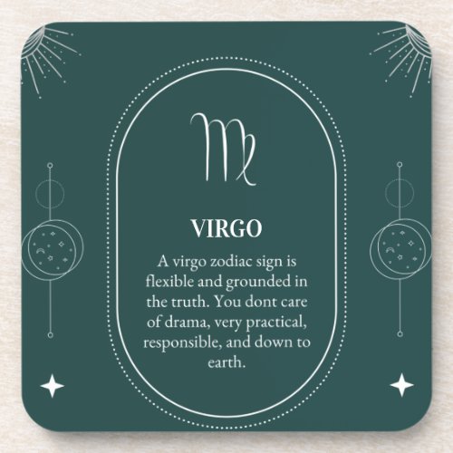 Virgo customize name 12 signs of the Zodiac Beverage Coaster