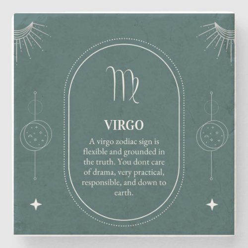 Virgo customize name 12 signs of the Zodiac Stone Coaster