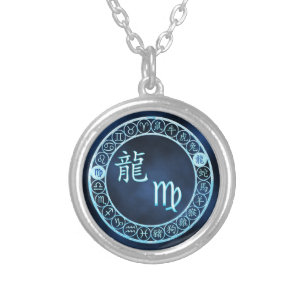 Virgo/Dragon Silver Plated Necklace