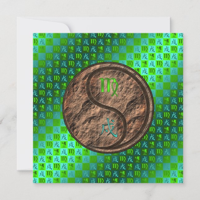 Virgo & Earth Dog Card (Front)