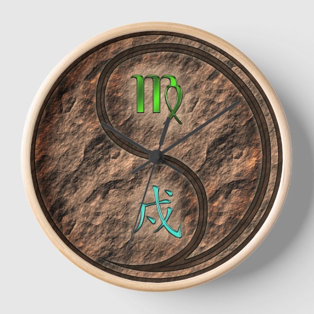 Virgo & Earth Dog Clock (Front)