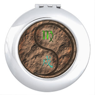 Virgo & Earth Dog Compact Mirror