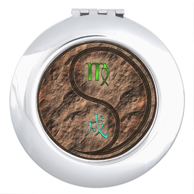 Virgo & Earth Dog Compact Mirror (Front)