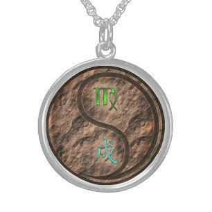 Virgo & Earth Dog Sterling Silver Necklace