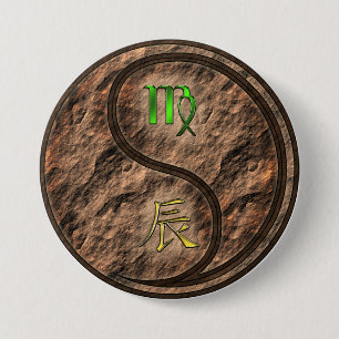 Virgo & Earth Dragon Button