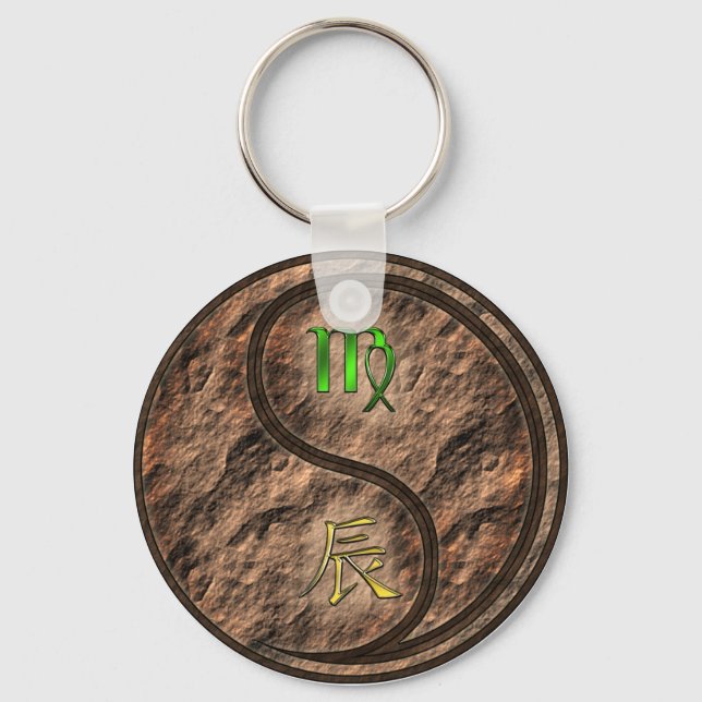 Virgo & Earth Dragon Keychain (Front)