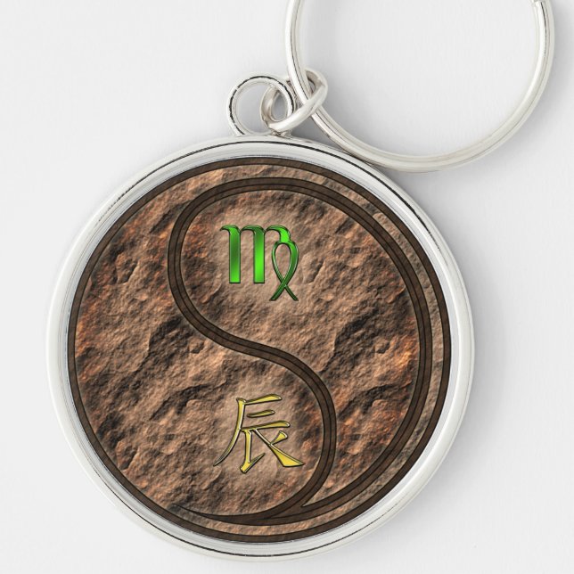 Virgo & Earth Dragon Keychain (Front)