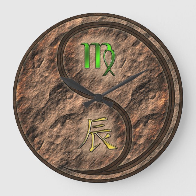 Virgo & Earth Dragon Large Clock (Front)
