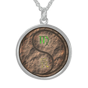 Virgo & Earth Dragon Sterling Silver Necklace