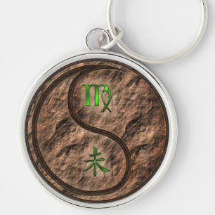 Virgo & Earth Goat Keychain