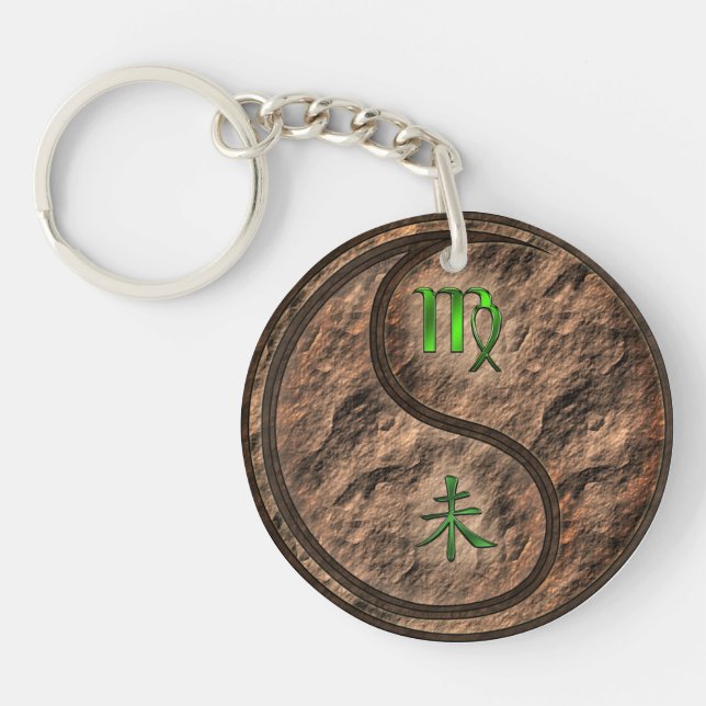 Virgo & Earth Goat Keychain (Front)