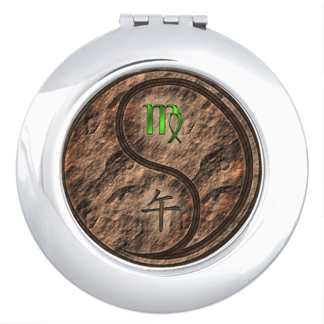Virgo & Earth Horse Compact Mirror (Front)