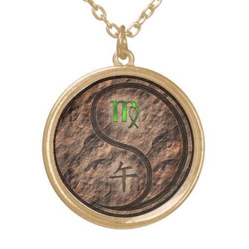 Virgo Earth Horse Gold Plated Necklace