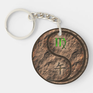 Virgo & Earth Horse Keychain