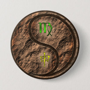 Virgo & Earth Monkey Button