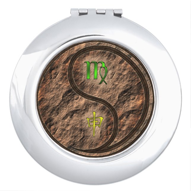 Virgo & Earth Monkey Compact Mirror (Front)