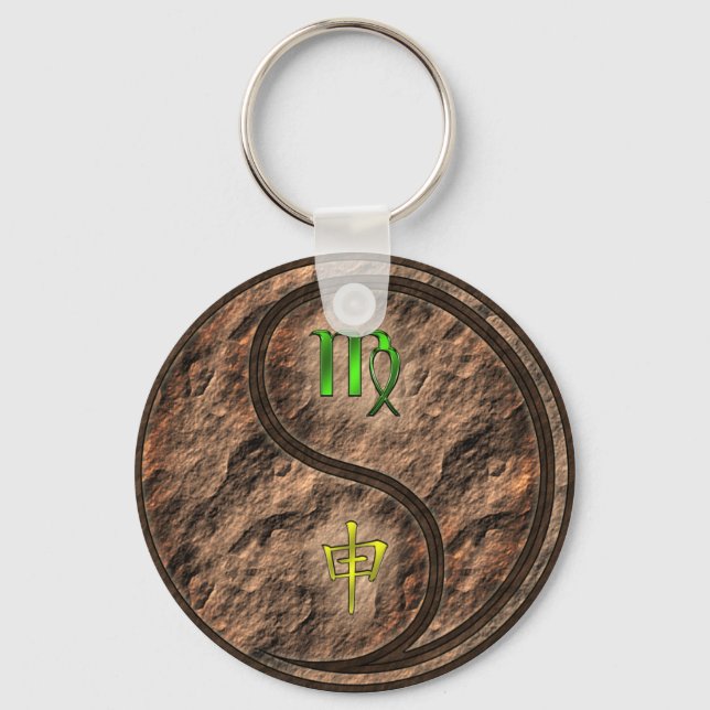 Virgo & Earth Monkey Keychain (Front)