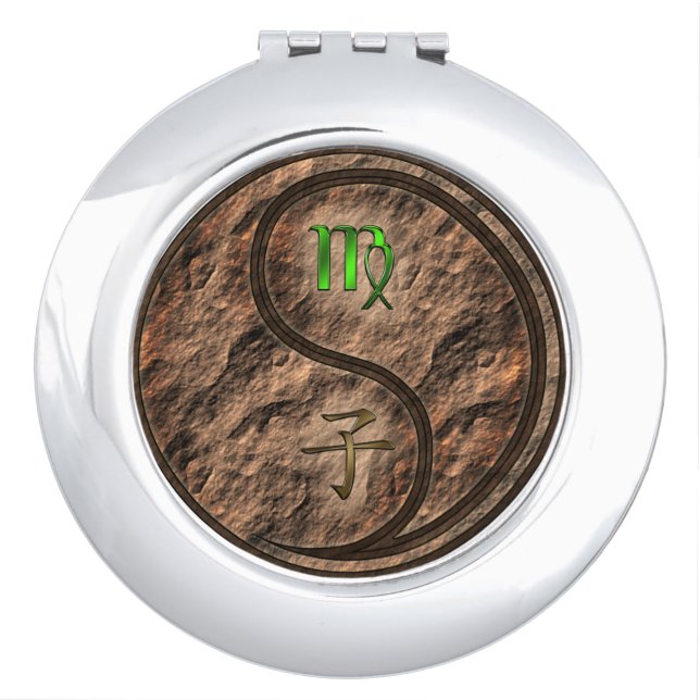 Virgo & Earth Rat Compact Mirror (Front)