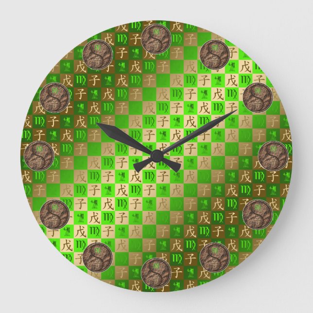Virgo & Earth Rat Large Clock (Front)