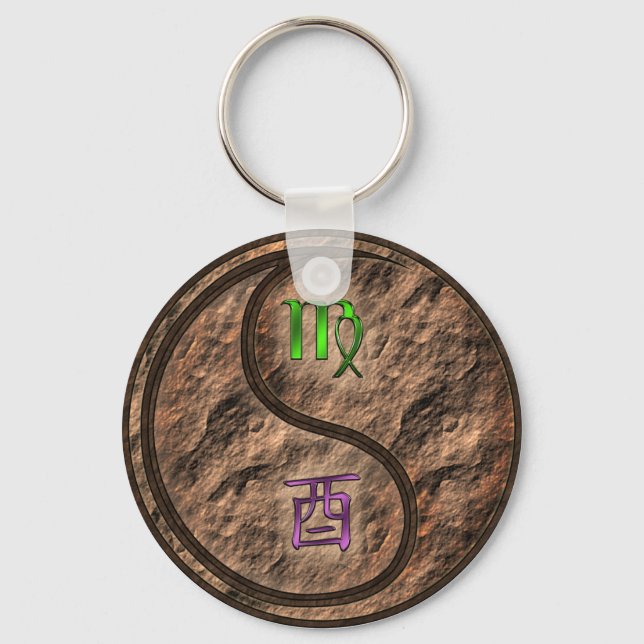 Virgo & Earth Rooster Keychain (Front)