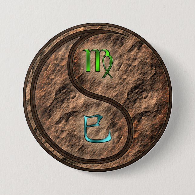 Virgo & Earth Snake Button (Front)