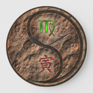 Virgo & Earth Tiger Large Clock