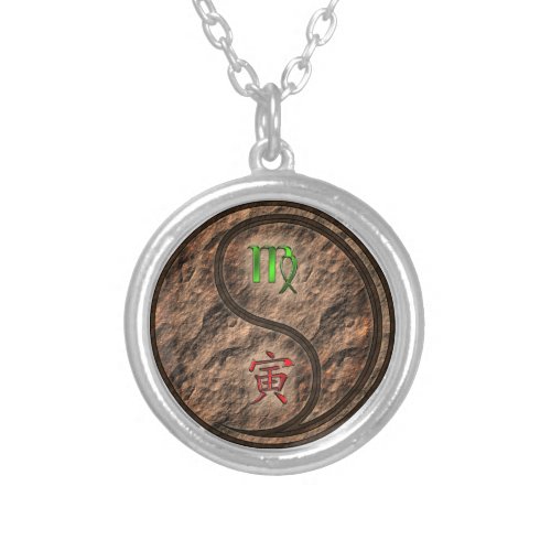 Virgo Earth Tiger Silver Plated Necklace
