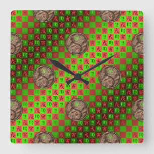 Virgo & Earth Tiger Square Wall Clock