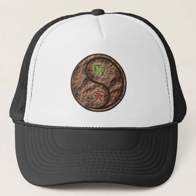 Virgo & Earth Tiger Trucker Hat (Front)