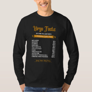 Virgo Facts Servings Per Container Zodiac Signs Da T-Shirt