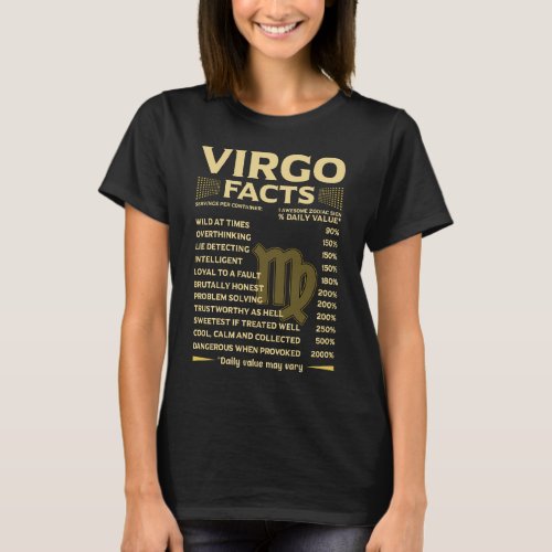 Virgo Facts Wide At Time Overreating Lie Detecting T_Shirt
