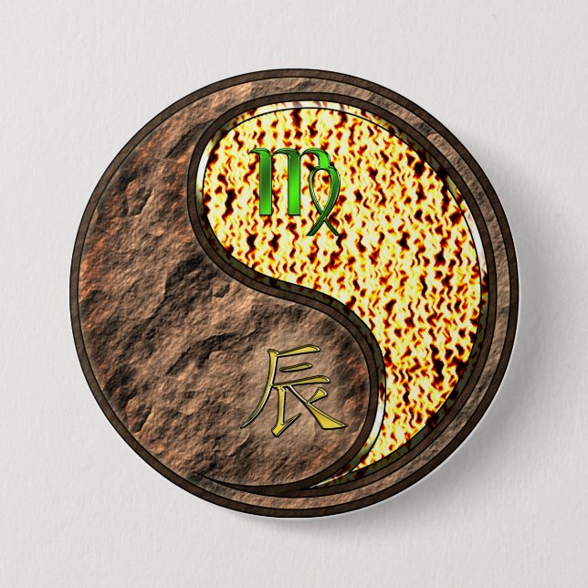 Virgo & Fire Dragon Button (Front)