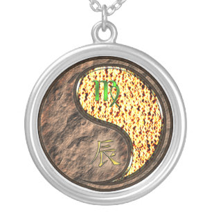 Virgo & Fire Dragon Silver Plated Necklace