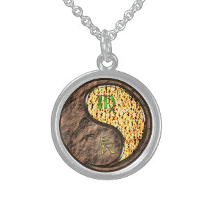 Virgo & Fire Dragon Sterling Silver Necklace