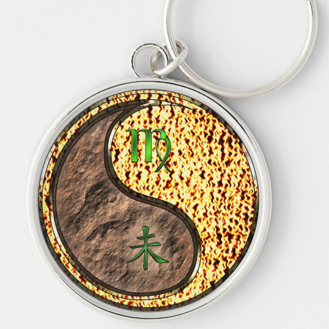 Virgo & Fire Goat Keychain (Front)