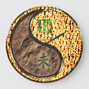 Virgo & Fire Goat Large Clock